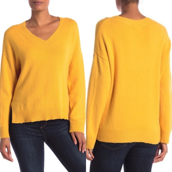 Melrose and Market Sweaters - Melrose and Market Destroyed Detail V-Neck Sweater